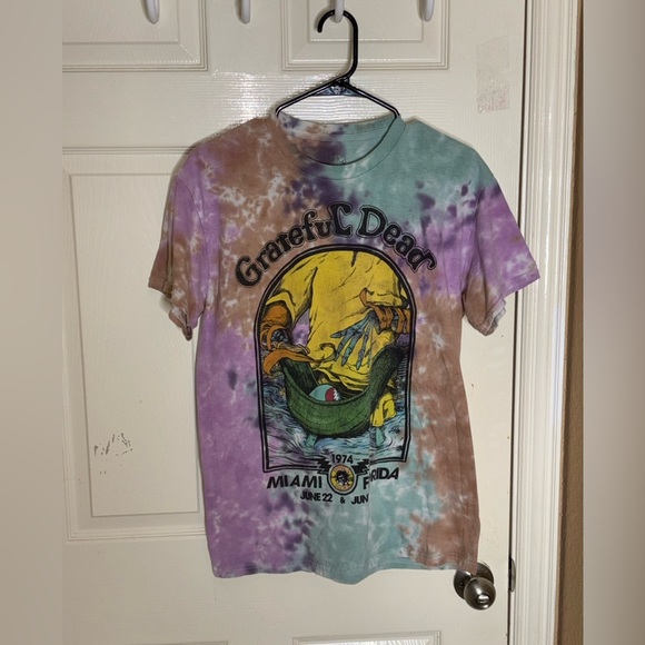 Grateful Dead Miami Florida 1974 Shirt Tie Dye Orange Green & Purple S/M - Picture 8 of 8